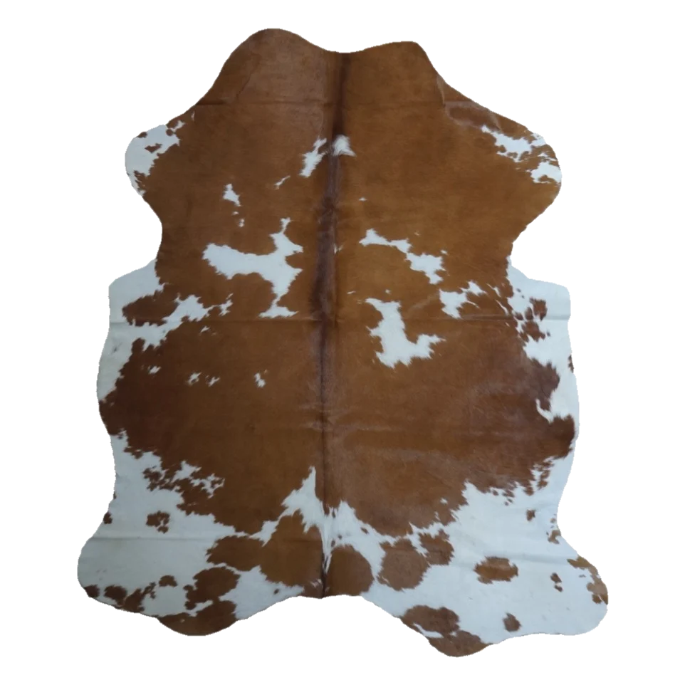 Brown and White Large Cowhide Rug, 6'6" x 5'6" #CH-026