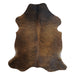 Brindle cowhide rug, 7'4" x 6'3", shown on white background (CH-055)