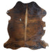 Brindle cowhide rug, 7'11" x 7'4", shown on white background (CH-076)
