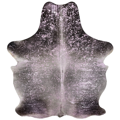 Large Gray Colombian Cowhide w/ Lilac metallic Acid Wash - 7'10" x 5'7"(COAW397)