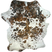 XL Colombian Tricolor Cowhide w/ Silver Acid Wash: white with black and brown speckles and spots, and it has been treated with a silver, metallic acid wash - 8' x 6'1" (COAW511)