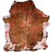 Tricolor Colombian Cowhide w/ Red Acid Wash - 6'11" x 5'5" (COAW515)