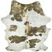 Large Brown and White Colombian Cowhide w/ Gold Acid Wash - 7'8" x 6' (COAW523)
