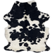 Black and White Colombian Cowhide: has long hair that is white with large and small, black spots - 6'6" x 5'1" (COBKW280)