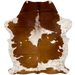 Brown and White Speckled Colombian Cowhide: white with brown speckles, and large, brown spots - 6'7" x 5'1" (COBNW348)