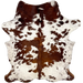 Brown and White Speckled Colombian Cowhide: white with brown speckles and spots - 6'3" x 4'7" (COBNW355)