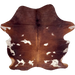 Red Brown and White Colombian Cowhide: red brown with white spots that have red brown speckles -  7'3" x 5'8" (COBNW384)