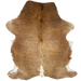 Brown and White Colombian Cowhide: has long hair that is brown, with white down the middle of the butt and on part of the belly and shanks - 6'6" x 4'7" (COBNW390)