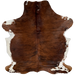 Reddish Brown and Black Colombian Brindle Cowhide, with white on the belly and part of the shanks  - 6'9" x 5'1" (COBR1010)