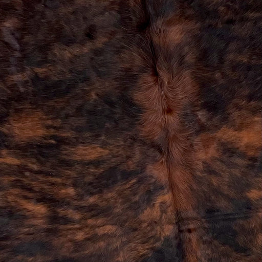 Closeup of this Colombian, Brindle Cowhide, showing black and reddish brown (COBR1035)