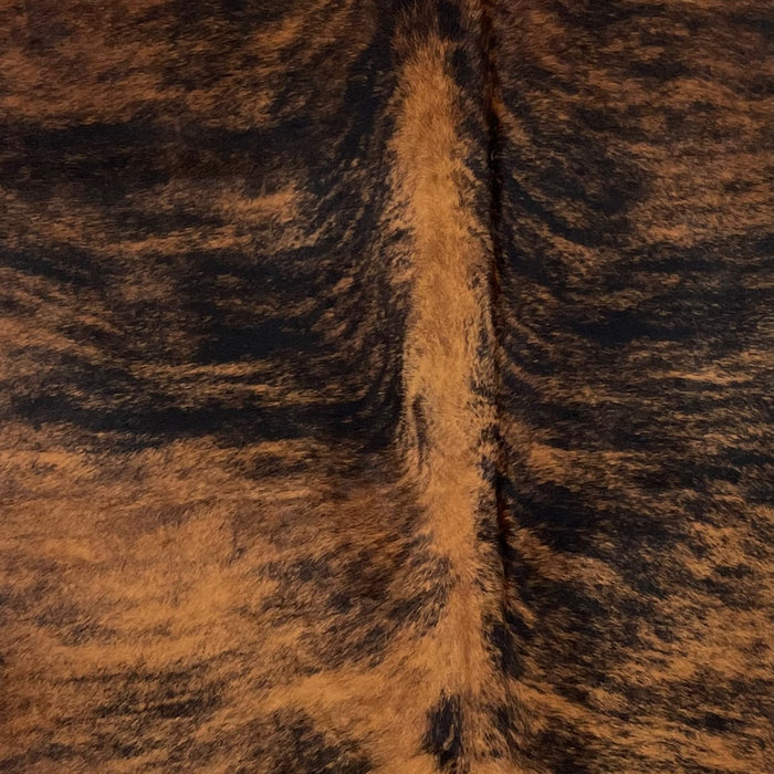 Closeup of this Colombian, Brindle Cowhide, showing brown and black (COBR1041)