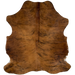 Brown and Black Colombian Brindle Cowhide:  brown with black, brindle markings - 6'4" x 5' (COBR1094)