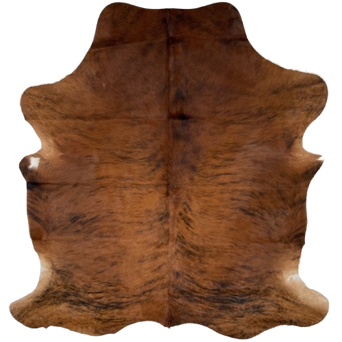 Brown and Black Colombian Brindle Cowhide: brown with a black, brindle pattern - 6'3" x 4'10" (COBR1322)