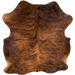 Reddish Brown and Black Colombian Brindle Cowhide: reddish brown with black, brindle markings - 6'4" x 5'5" (COBR1324)