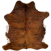 Reddish Brown and Black Colombian Brindle Cowhide: reddish brown with black, brindle markings, and white on part of the belly - 7'1" x 5'3" (COBR1345)