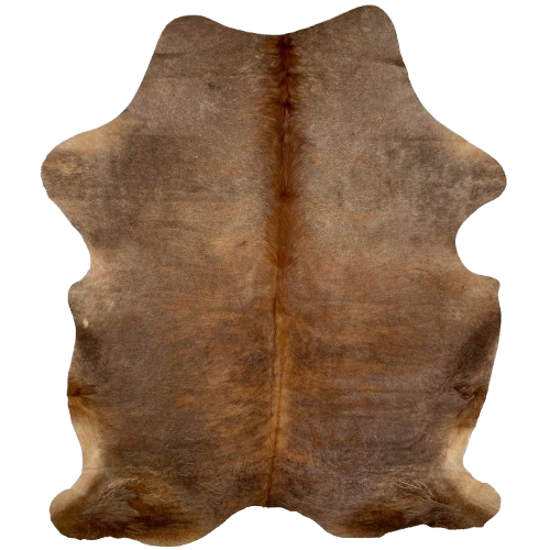 Large Colombian Two Tone Brown Brindle Cowhide: brown with muted, reddish brown, brindle markings, and reddish brown down the spine - 7'7" x 5'7" (COBR1477)