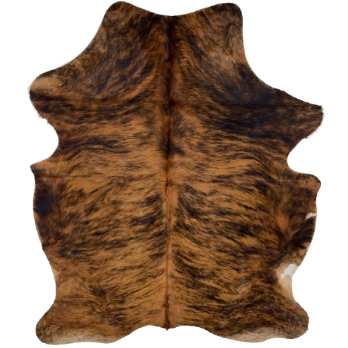 Brown and Black Colombian Brindle Cowhide:   brown with black, brindle markings  - 6'7" x 4'11" (COBR1563)
