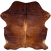 Red Brown and Black Colombian Brindle Cowhide: red brown with black, brindle markings, and lighter brown down the spine - 6'6" x 5'2" (COBR1564)