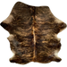 XL Black and Brown Colombian Brindle Cowhide: black with brown, brindle markings and light brown down part of the spine - 8'3" x 6' (COBR1567)