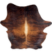 XXL Black and Reddish Brown Colombian Brindle Cowhide: black and reddish brown, with off-white down part of the spine - 8'7" x 5'11" (COBR1571)