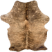 Lt Brown, Caramel, Dk Brown Colombian Brindle Cowhide: light brown and caramel with dark brown, brindle markings - 7'3" x 5' (COBR1598)