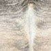 Closeup of this Large Colombian Brindle Cowhide, showing light brown and off-white with black and gray, brindle markings (COBR1603)