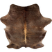 Large Brown and Reddish Brown Colombian Brindle Cowhide: mostly solid brown, with faint reddish brown, brindle markings down the middle, and light brown and reddish brown down the spine - 7'6" x 5'8" (COBR1606)