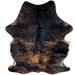Black and Brown Colombian Brindle Cowhide: black with brown, brindle markings - 7'2" x 5'2" (COBR1621)