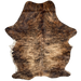 Large Off-White, Brown, Black Colombian Brindle Cowhide:  off-white and brown with black, brindle markings - 7'10" x 5'1" (COBR1624)