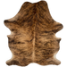 Brown and Black Colombian Brindle Cowhide: brown and reddish brown with black, brindle markings, and longer hair down the spine - 6'8" x 4'9" (COBR1629)