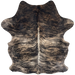 Black, Lt Brown, White Colombian Brindle Cowhide: light brown and white with black, brindle markings - 7' x 5'2" (COBR1717)