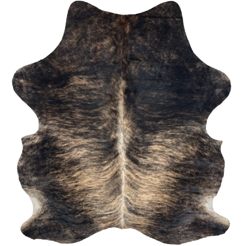 Black and Lt Brown Colombian Brindle Cowhide - 7' x 5'4" (COBR1718)