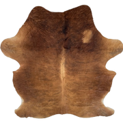 Golden Brown and Black Colombian Brindle Cowhide: golden brown with faint, black, brindle markings, and longer hair on the shoulder - 7'4" x 5'7" (COBR1719)