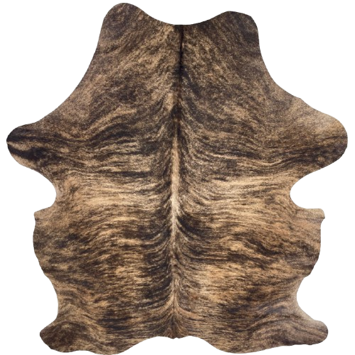 Large Light Brown and Black Colombian Brindle Cowhide: light brown with black, bridle markings - 7'7" x 5'6" (COBR1721)