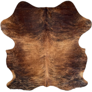 Red Brown and Black Colombian Brindle Cowhide: red brown with black, brindle markings - 6'9" x 5'6" (COBR1727)