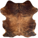 Red Brown and Black Colombian Brindle Cowhide: red brown with black, brindle markings - 6'9" x 5'6" (COBR1727)