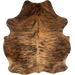 Brown and Black Colombian Brindle Cowhide: brown with black, brindle markings, and longer hair down the spine - 6' x 5'1" (COBR1729)