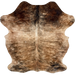Brown and Black Colombian Brindle Cowhide: brown with black and darker brown, brindle markings - 6'5" x 5'2"(COBR1730)