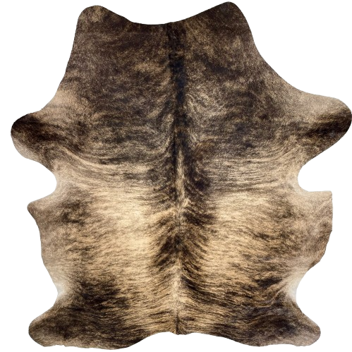 Light Brown and Black Colombian Brindle Cowhide: very light brown with black, bridle markings - 7'4" x 5'7" (COBR1731)