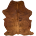 Red Brown and Black Colombian Brindle Cowhide: has long hair that is red brown with black, brindle markings - 6'8' x 4'11" (COBR1733)