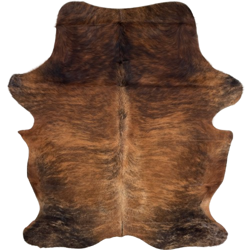 Reddish Brown and Black Colombian Brindle Cowhide: reddish brown with black, brindle markings - 6'7" x 4'11" (COBR1740)
