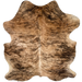 Brown, Tan, Black Colombian Brindle Cowhide: brown and tan, with black and dark brown, brindle markings - 6'4" x 5'2" (COBR1741)