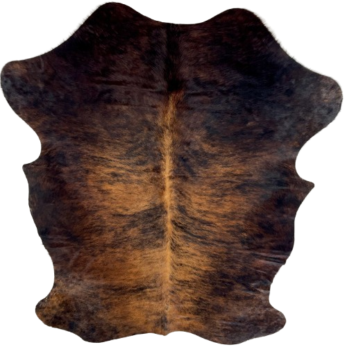 Black and Brown Colombian Brindle Cowhide: brown with black, brindle markings - 6'7" x 4'11" (COBR1745)