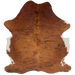 Reddish Brown and Black Brazilian Brindle Cowhide: has long hair reddish brown with black, brindle markings - 6'5" x 4'11" (COBR1747)