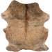 Lt Reddish Brown and Black Colombian Brindle Cowhide: light reddish brown with black, brindle markings, and longer hair down the spine - 7' x 5'5" (COBR1752)