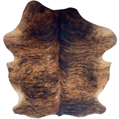 Brown and Black Colombian Brindle Cowhide: brown with black, brindle markings - 6'10" x 5'4" (COBR1754)