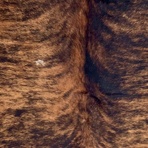 Closeup of this Colombian Brindle Cowhide, showing brown with black, brindle markings (COBR1754)