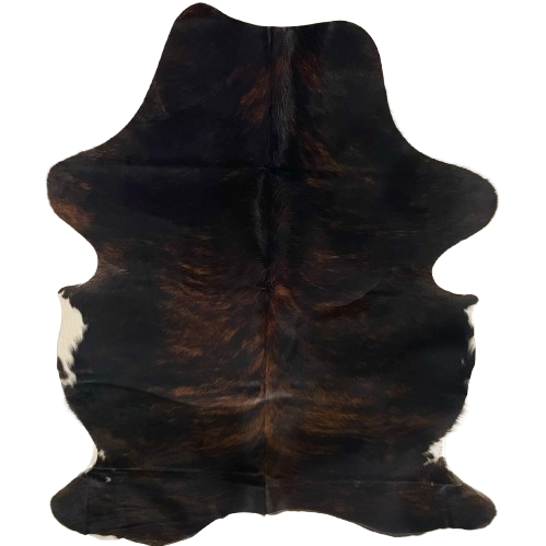 Black and Reddish Brown Colombian Brindle Cowhide: black with reddish brown, brindle markings - 7'1" x 4'10" (COBR1757)