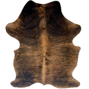 Brown and Black Colombian Brindle Cowhide: brown with black, brindle markings - 6'11" x 4'7" (COBR1758)