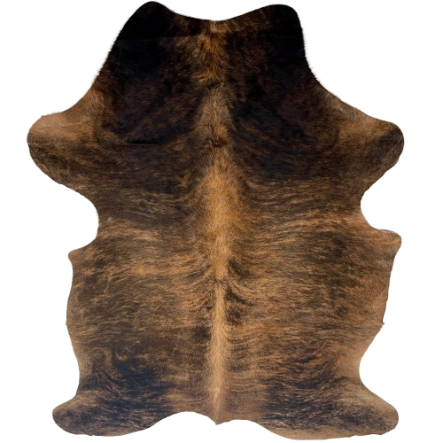 Brown and Black Colombian Brindle Cowhide: brown with black, brindle markings - 6'11" x 4'7" (COBR1758)